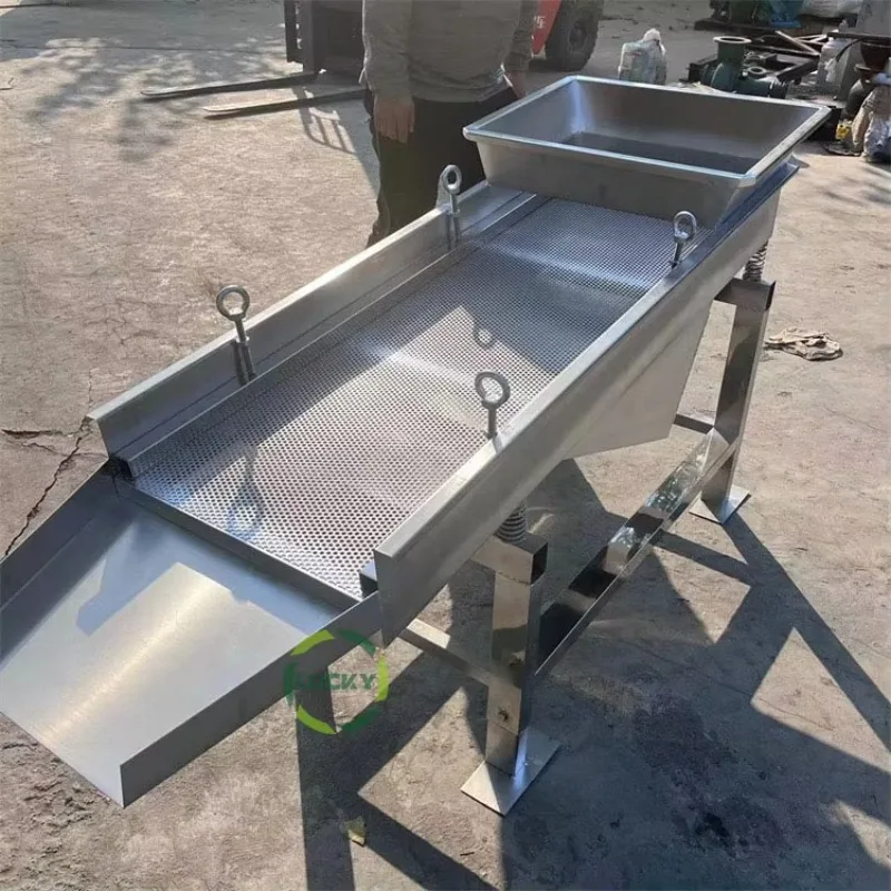Continuous Grading Machine Sand Gravel Granules Ore Feed Beans Wheat Corn Grain Linear Vibrating Screen Linear Sieve Machine