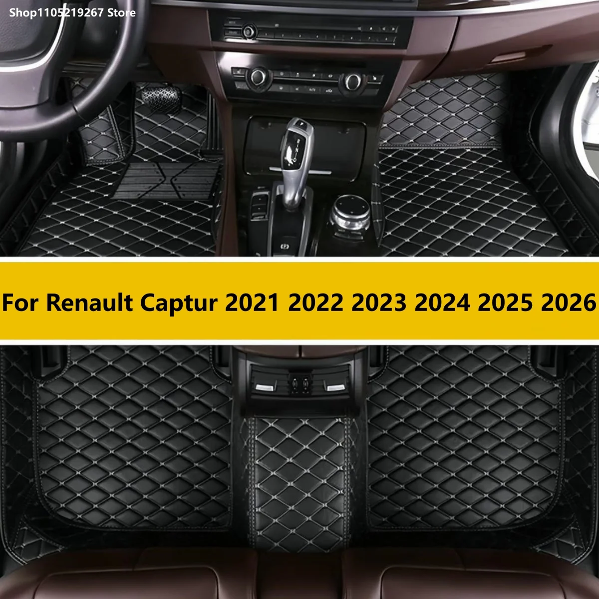 

Car Floor Mats For Renault Captur 2021 2022 2023 2024 2025 2026 Carpets Leather Mat Durable Rugs Anti Dirty Pad Set