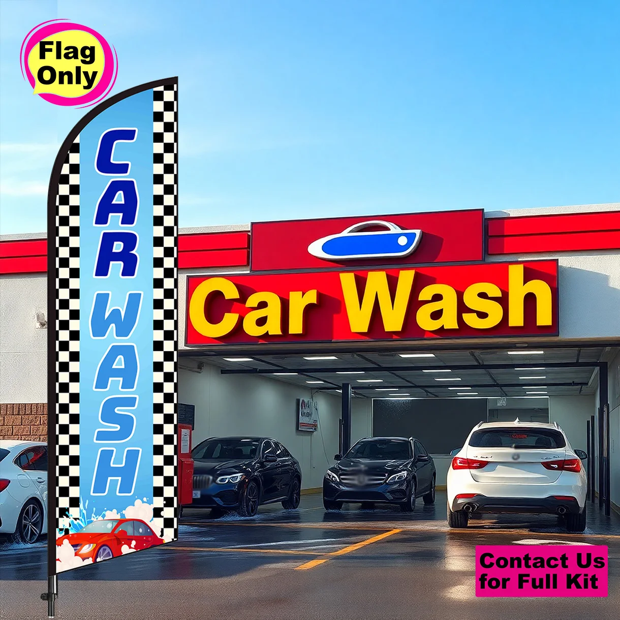 Hand Car Wash Feather Flag 8FT 11FT 13FT Single/Double Sided Tire Sale Tires Beach Flag Custom Outdoor Advertising Banner