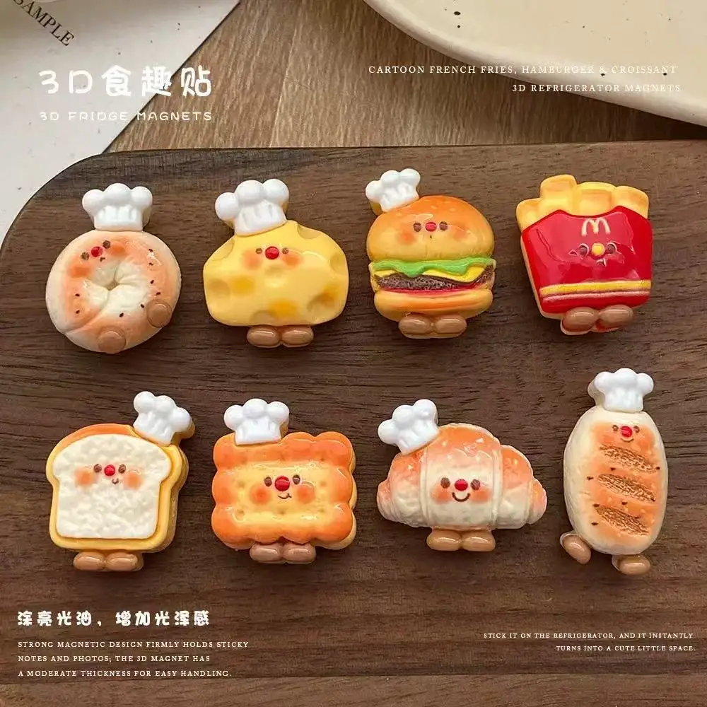 9Pcs Hamburgers and French fries fridge magnet - cute fridge magnet gift for everyone