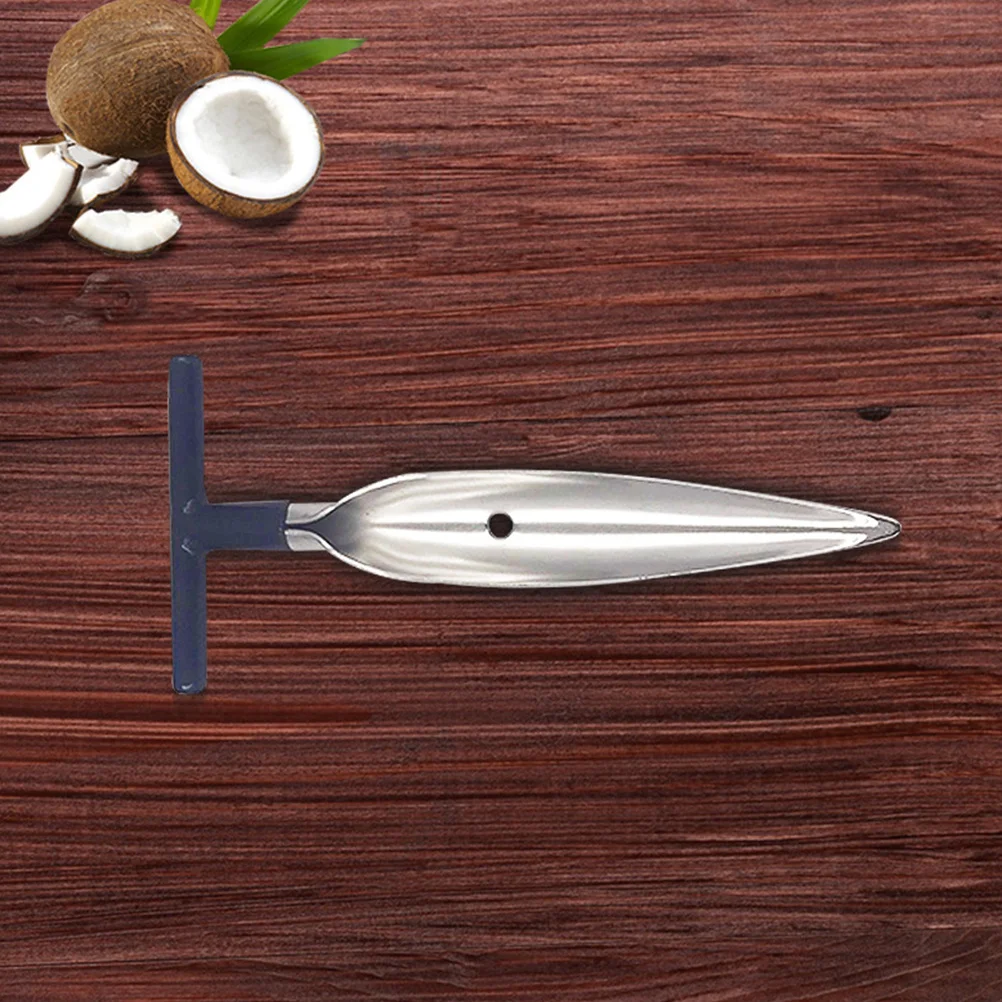 

2Pcs Coconut Opening Tool Stainless Steel Black Silver Coconut Opener Ergonomic Handle Kitchen Gadget Safe Practical Use