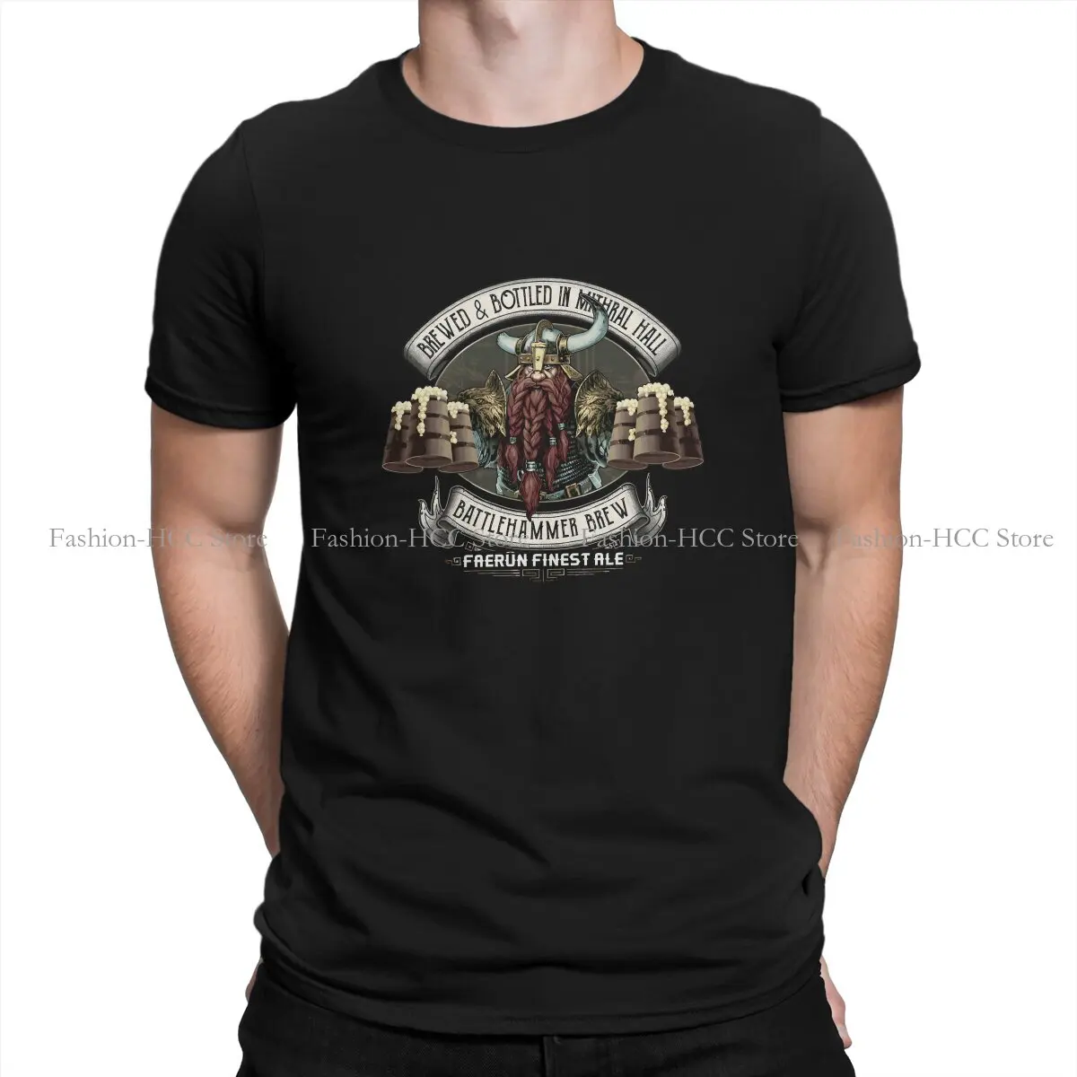 Mithral Hall Battlehammer Brew Bruenor Faerun Dwarf Fourthpeak Frost Hills TShirt DND Printing Streetwear Casual T Shirt Men