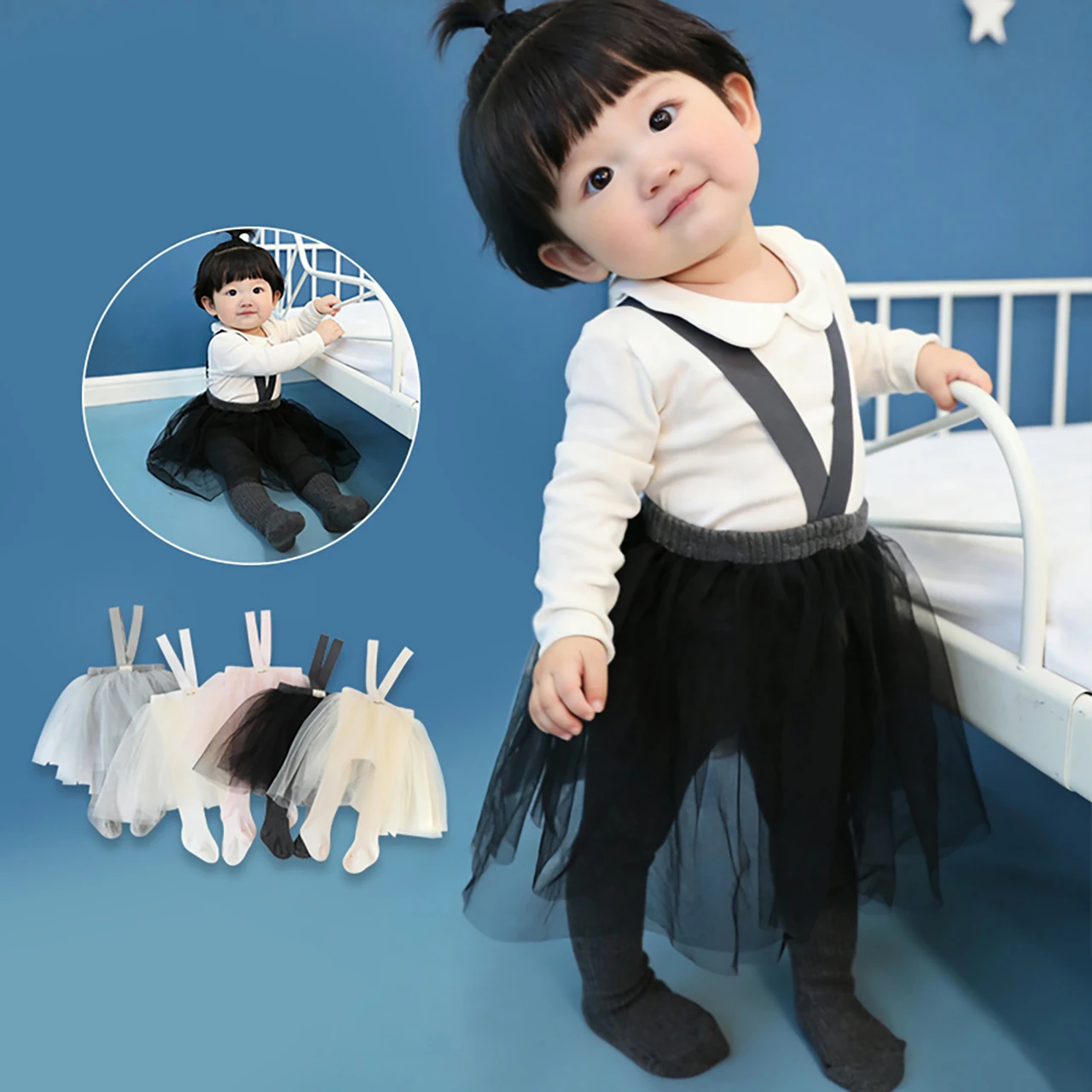 Girls Tights Sweet Mesh Princess Dress Suspender Leggings Spring Autumn Kids Pantyhose Stockings Toddler One-piece Pants Socks