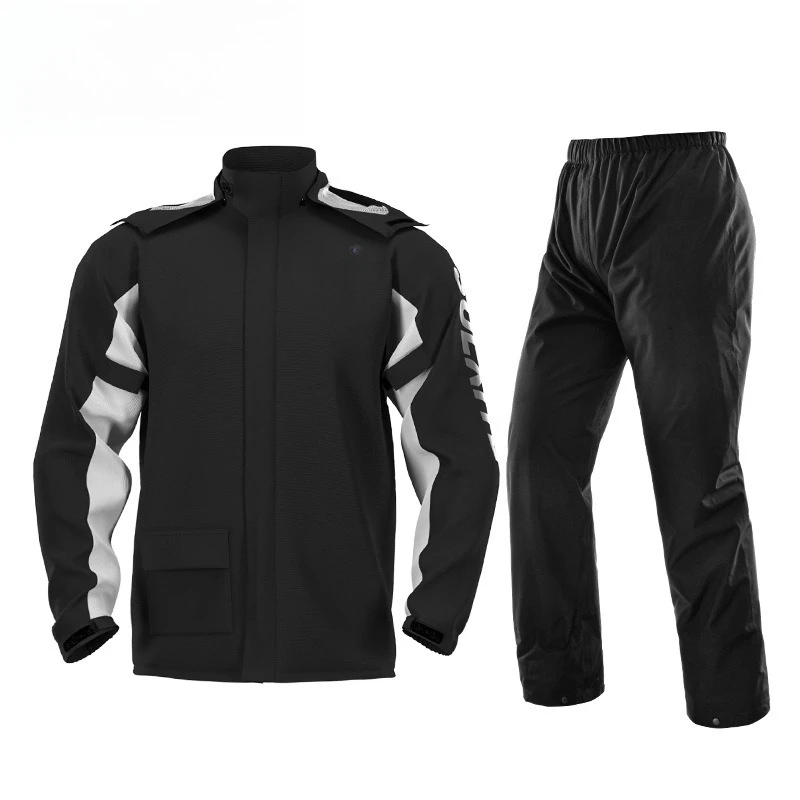 

Motorcycle raincoat rain pants set, full body split raincoat trousers hidden shoe cover
