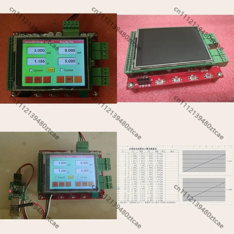 2 Channel Microamp Constant Current Voltage Source Module TFT Touch Screen