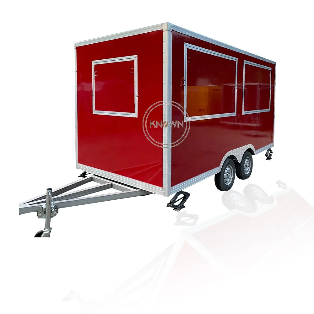 OEM Food Trailer Stainless Steel Ice Cream Carts Food Truck with Stove Range Hood for Sale in USA