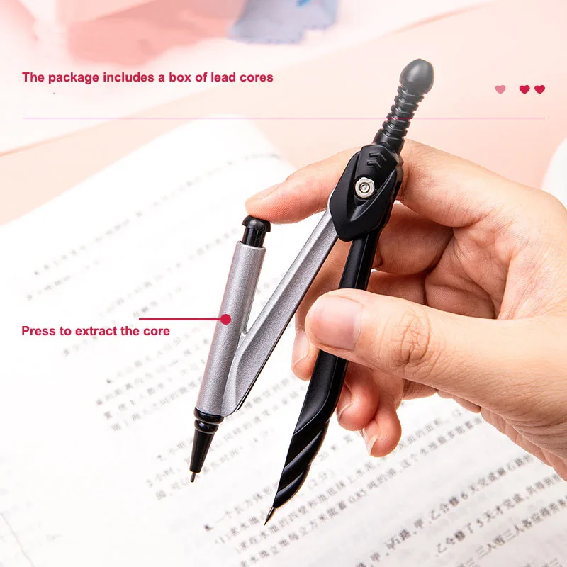 1Pcs Deli Compass Set Student Exam Drawing Office Engineering Design Drawing Compass Stationery