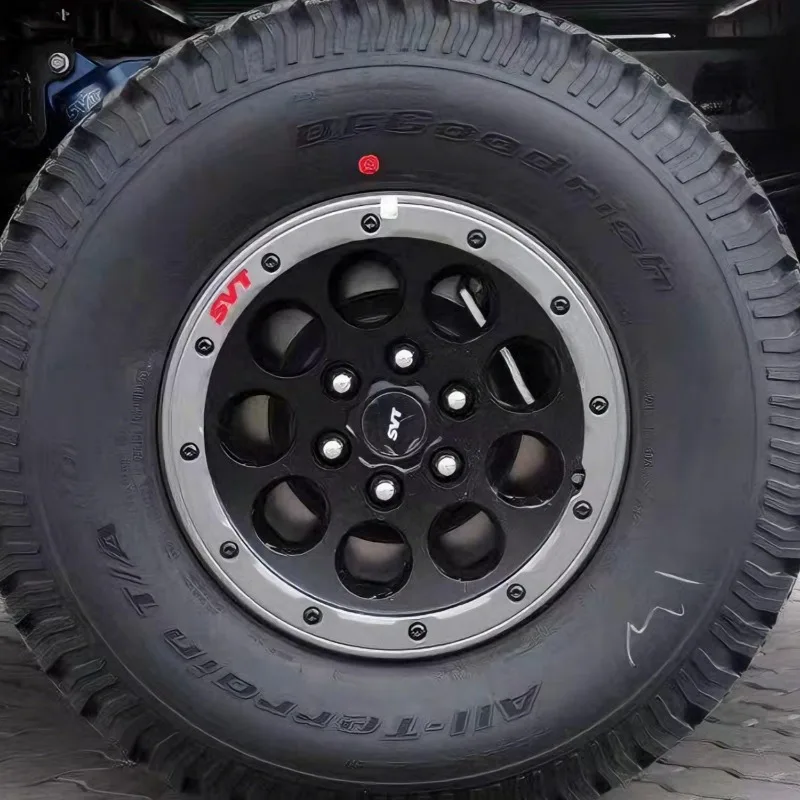 4 Stück Schwarz-Silber SVT Logo Auto-Radnabenkappen 65MM 57MM Radnabenkappen Felgenabdeckungen Staubschutz Ersatz Auto-Styling-Zubehör – Detail 8
