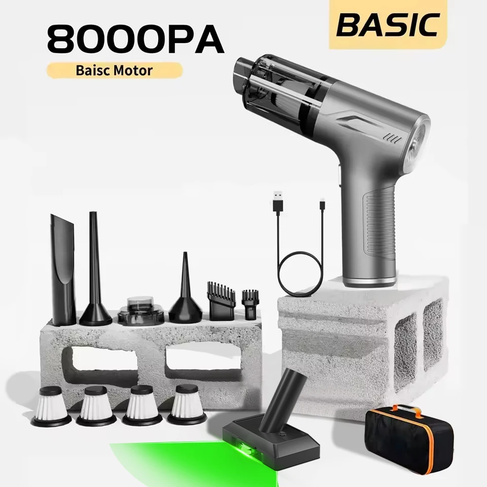 CENRR 98000PA Mini-autostofzuiger Draadloze krachtige draadloze autoreiniger Handheld draagbare stofzuiger Luchtpistool
