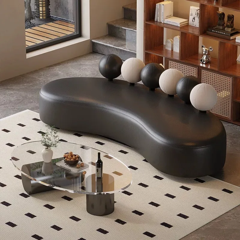 

Modern curved fabric sofa unique shape thickened comfortable home furniture office hotel apartment living room