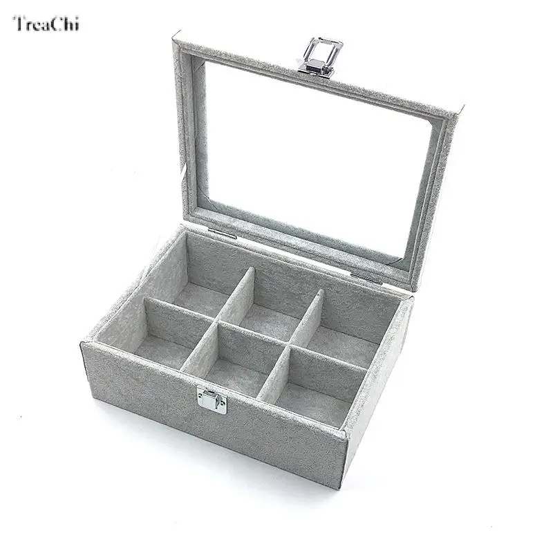 Pyłoszczelne pudełko na biżuterię Bransoletka Naszyjnik Uchwyt do przechowywania Bangle Watch Organizer Case 12 siatek 6 siatek Taca na biżuterię z