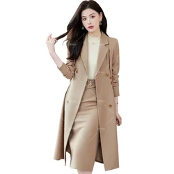 Black Apricot Coffee Office Ladies Formal Skirt Suit Women Female Long Sleeve Two Piece Set for Autumn Winter Business Work Wear