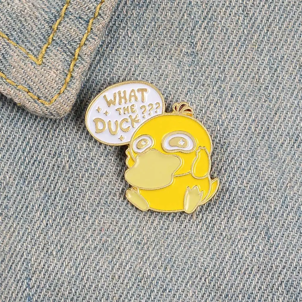 Cartoon Little Yellow Duck Cute Brooch Creative Fashion Enamel Emblem Flip Collar Pin Bag Jewelry Accessories