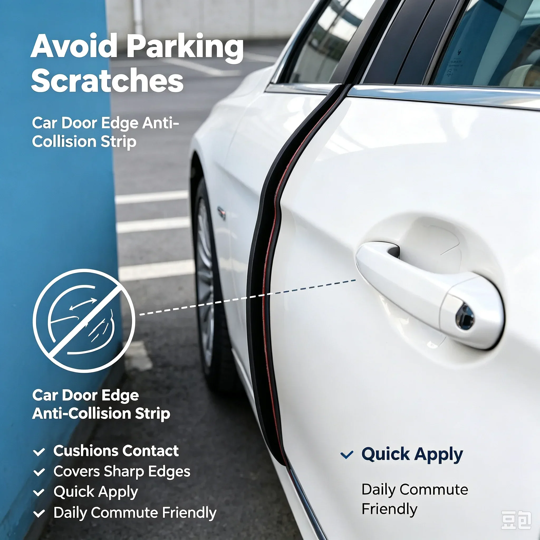 Car Door Edge Guards Universal Rubber Styling Trim Moulding Anti‑Scratch Protector Strip