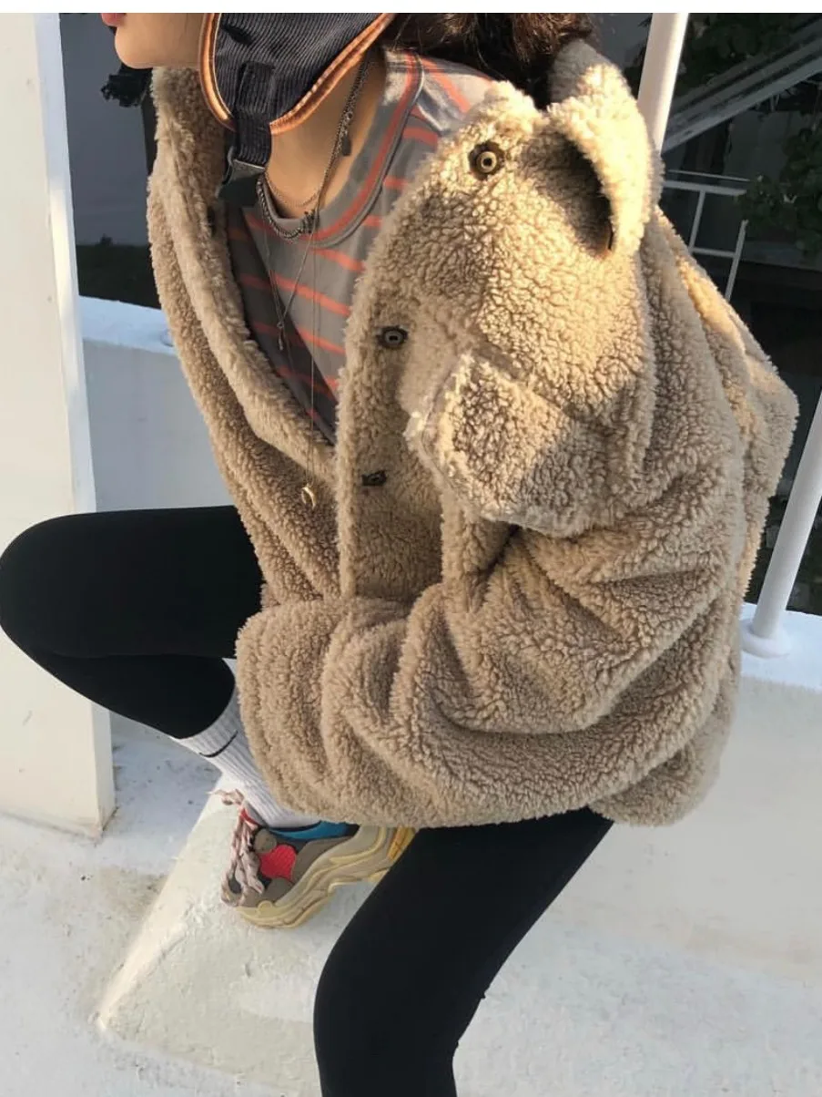 Calor sli gola de pele de cordeiro emenda algodão feminino jaet primavera outono inverno comute sle comprimento regular on-line exclusivo