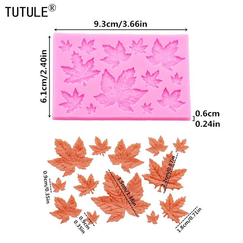 DIY Leaf Maple Leaf Silicone Mould Leaf Collection Flipping Silicone Mold Cake Decoration Moulds Resin Clay Accessories tool