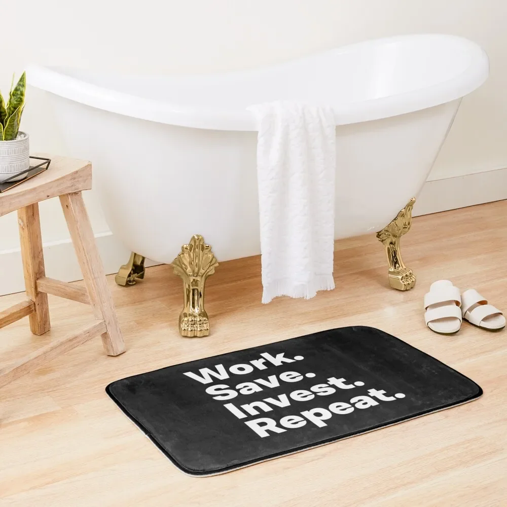 

Work Save Invest Repeat Bath Mat Bathtub Anti Slip Toilet Floor Mat