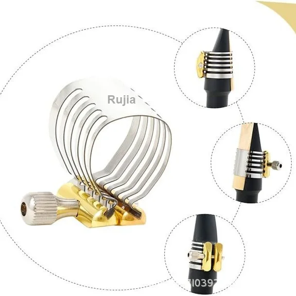 

Stainless Steel Ligature Clip for Alto Soprano Tenor Saxophone Clarinet Hard Rubber Metal Mouthpiece Parts