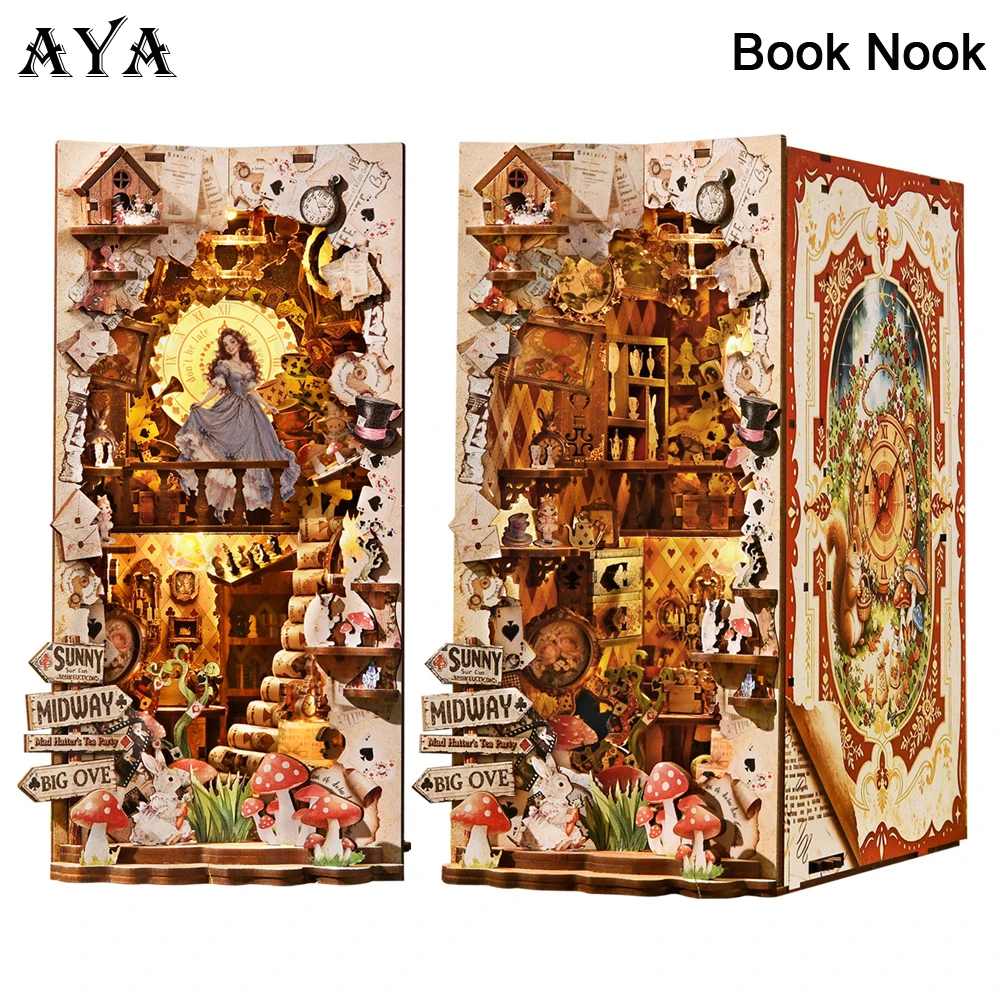 Diy Wooden Book Nook Kit Shelf Insert - DIY Wooden Book Nook Shelf Insert