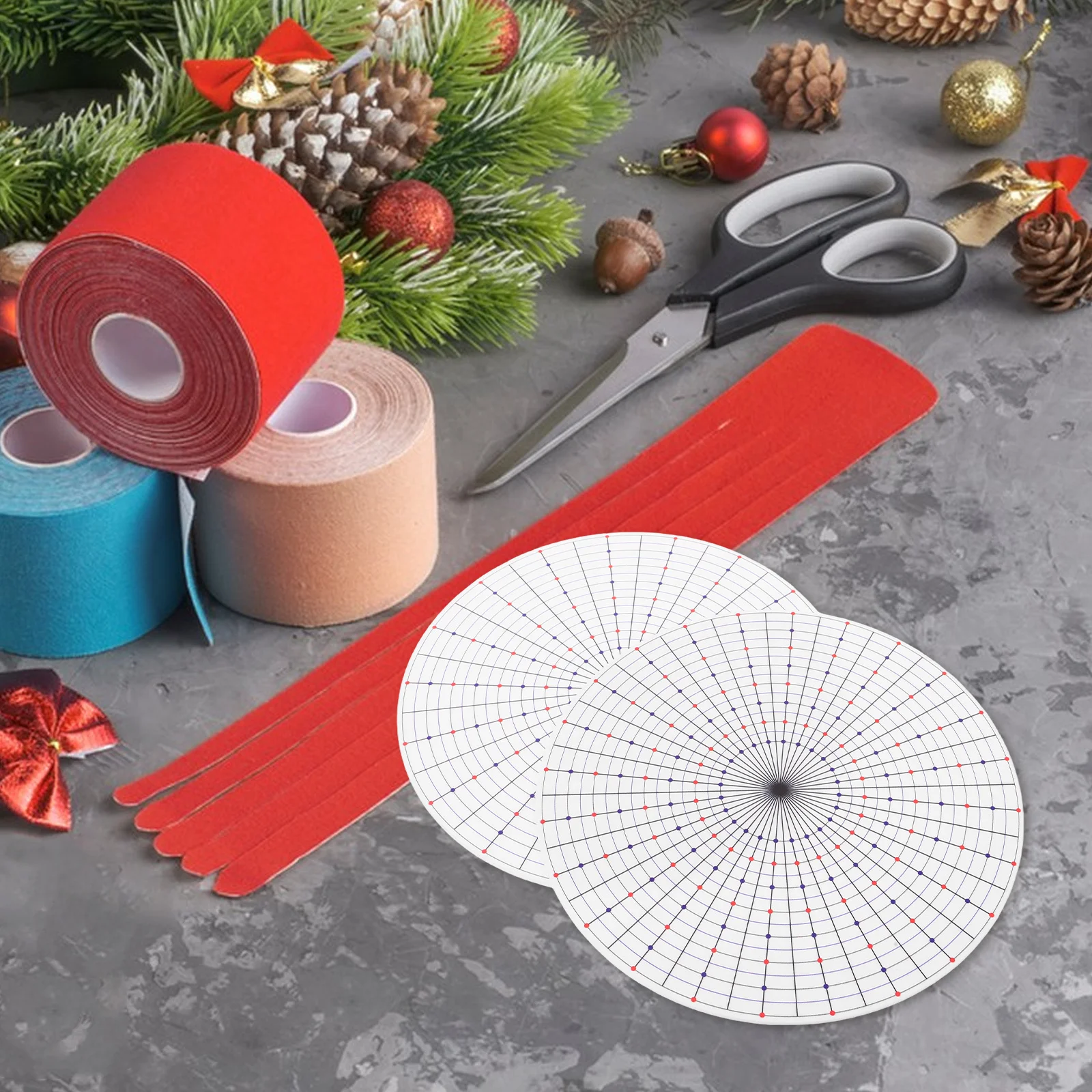 

2pcs Plastic Craft Board Ribbon Flower Maker Reusable Circle Divider Template For Rosettes Spacing Guide Brooch Supplies Pleated