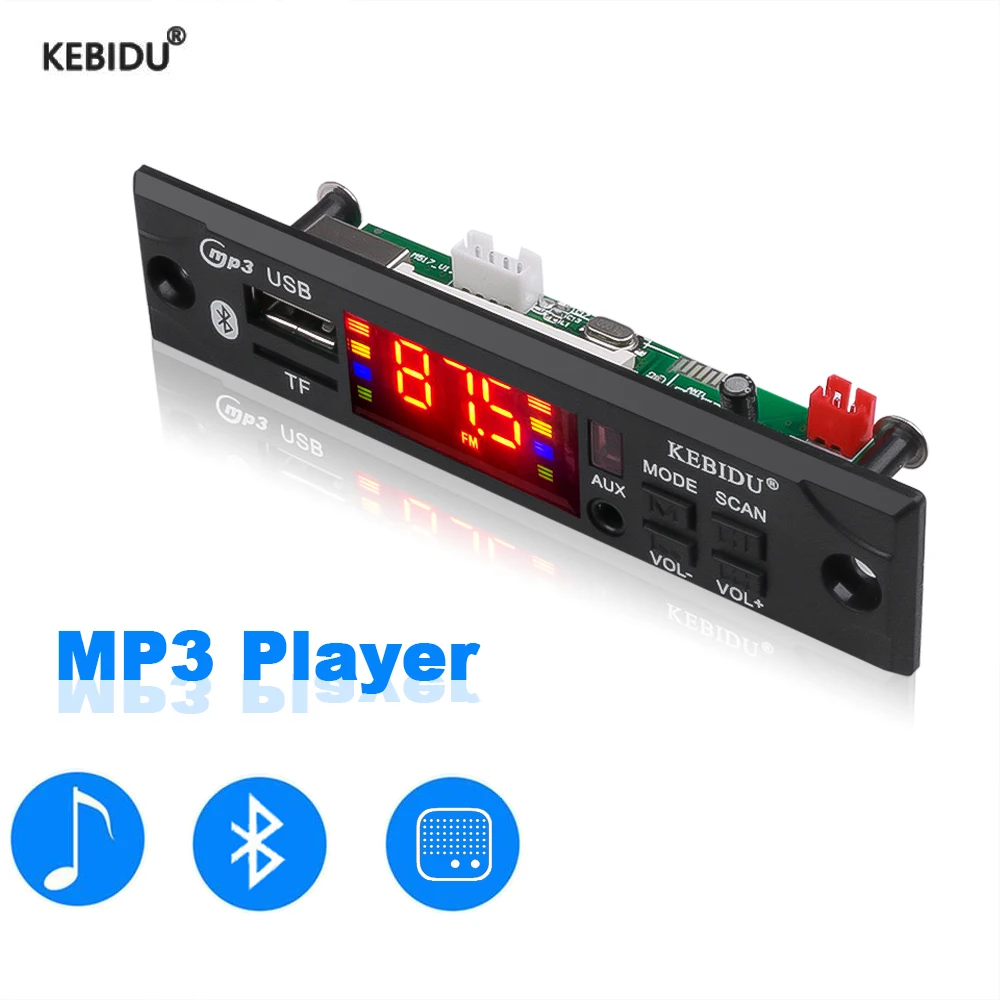 12V MP3 WMA dekoder kurulu renk ekran ile kablosuz Bluetooth MP3 çalar araba ses USB TF FM radyo modülü için araba toptan