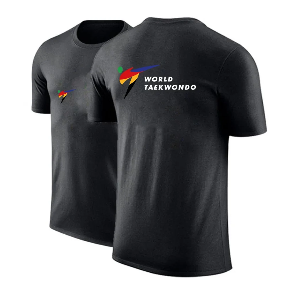 2024  WTF World Taekwondo Federation Men Quick Dry ordinary Short Sleeve Sport T Shirt Fitness Running Breathable Sportswears