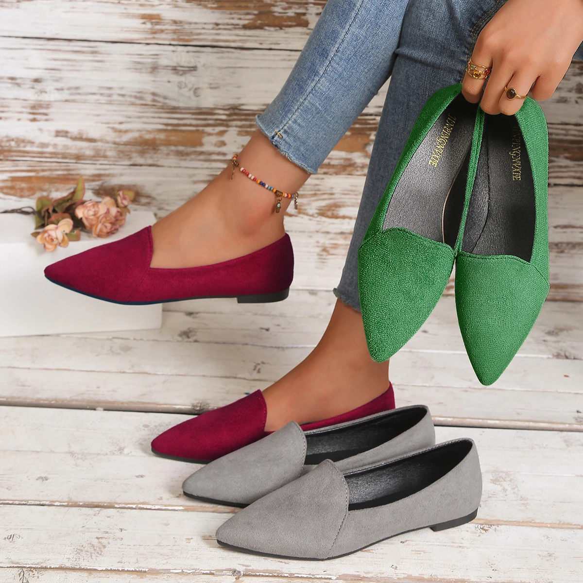 

*Spring and Autumn New Round Head Elegant Casual Shoes Fashionable Hot Selling Comfortable Sports Flat Bottom Women's Shoes