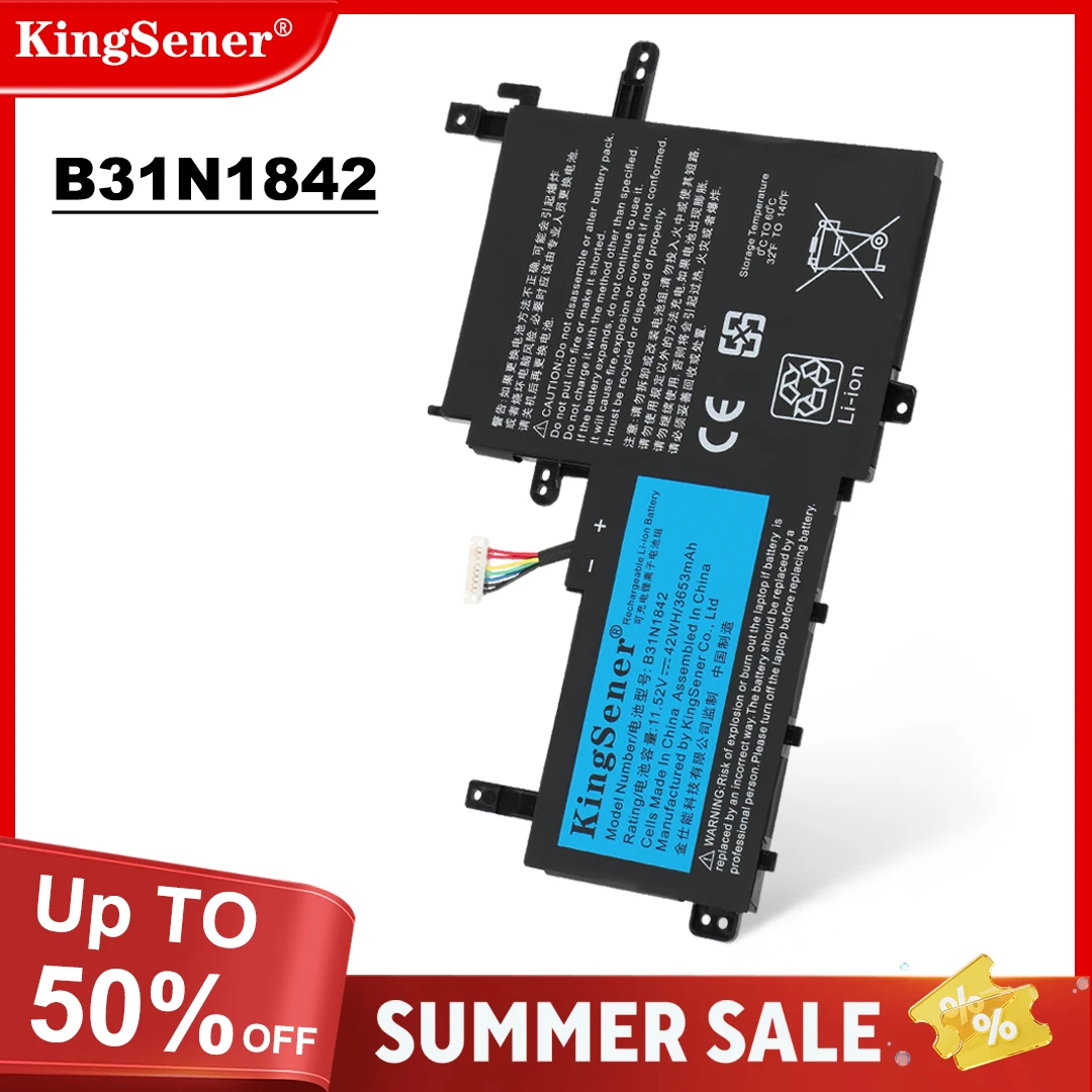 

KingSener B31N1842 Laptop Battery For ASUS VivoBook 15 F513EA K513E KM513UA M513IA S513EA S531F S533UA X513EA X531FA X531FL 42WH