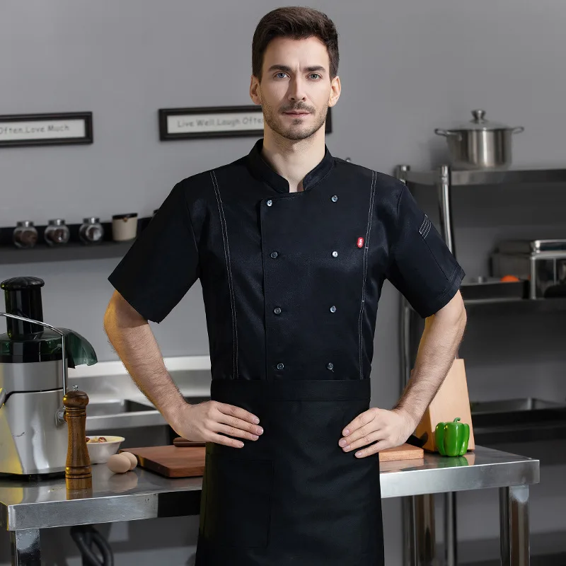 Fast Food Restaurant Steak BBQ Shop Waiter Short Sleeve Uniform Hotel Restaurant Canteen Kitchen Chef Workwear Summer