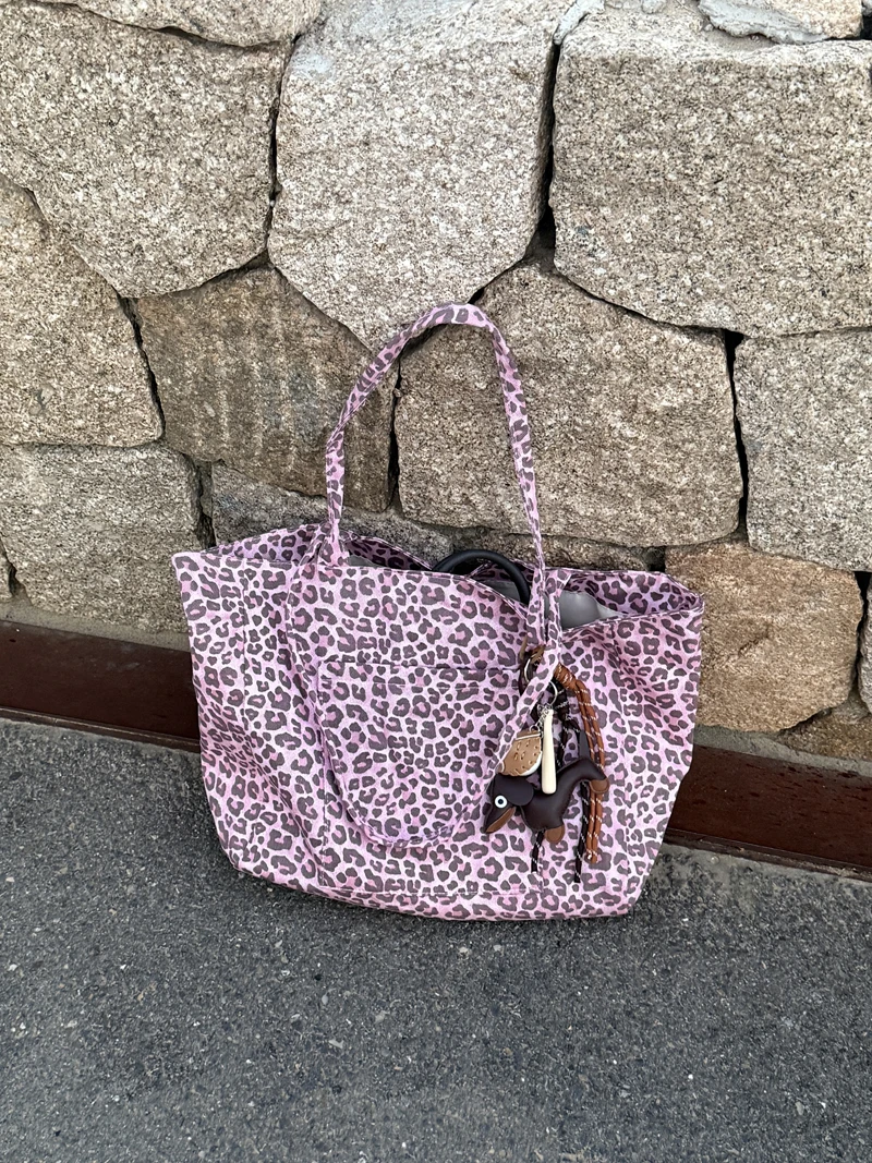 

Сводная розовая большая сумка для отдыха и пригородных поездок, женская сумка, большая вместительная осенняя новинка, повседневная большая сумка с животным принтом