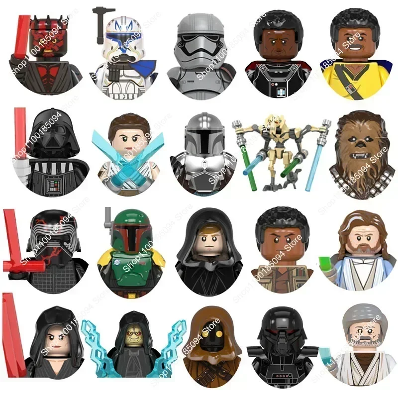 Figuras de acción de Star wars Para Niños, juguetes de bloques de Trooper, Palpatine, Darth Maul, Luke Skywalker, Mandalorians, Ahsoka, Obi-wan