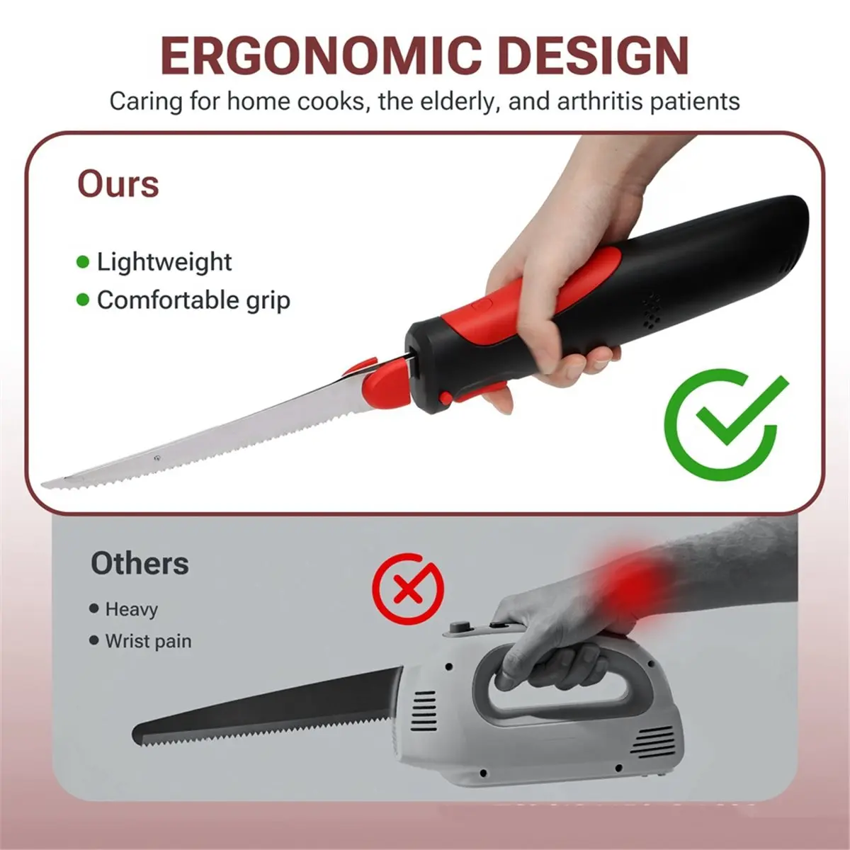 828 Mega Sale Dual Purpose Electric Slicing Knife Rechargeable Steel Blade Cordless Lithium Battery Carving Knife for Bread Meat