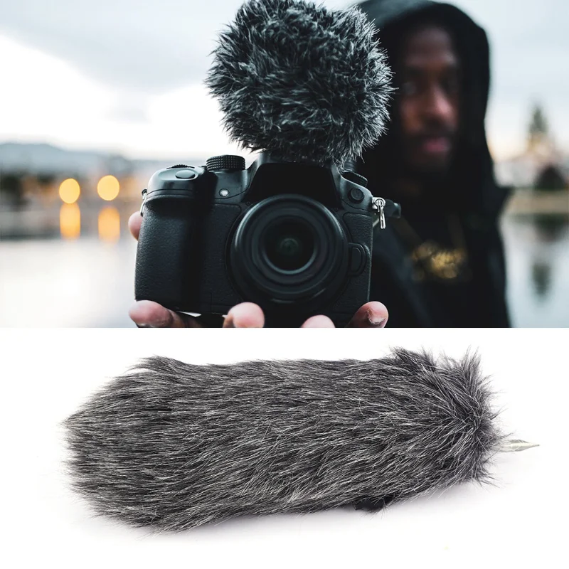 Outdoor Dusty MIC Microphone Artificial Fur Cover Windscreen Windshield Muff For Rode GO