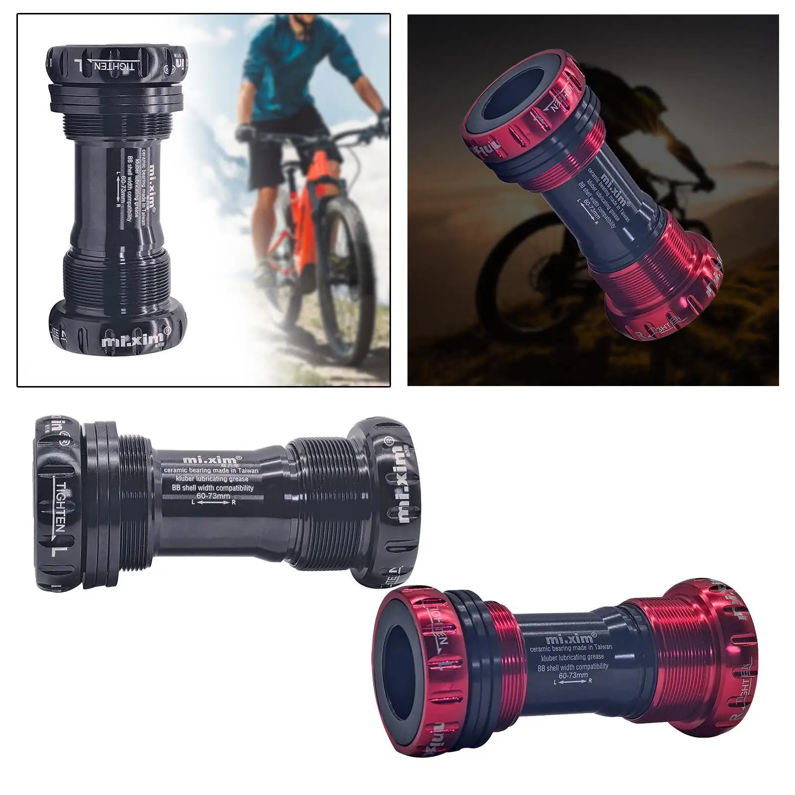 

Bike Bottom Bracket High Strength Crankset Parts 68-73mm Component Threaded BB for Mountain Road Bike Cycling Accessory Outdoor