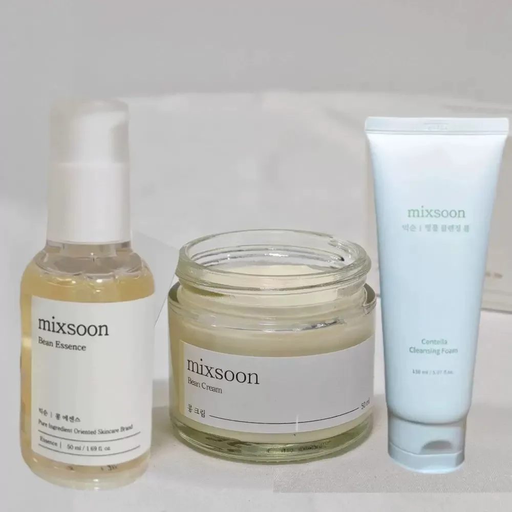 Korean Mixsoon Bean Skincare Set Hydrating Cream SPF50 Sunscreen Cleanser Serum Brightening Nourishing & Smoothing Skin