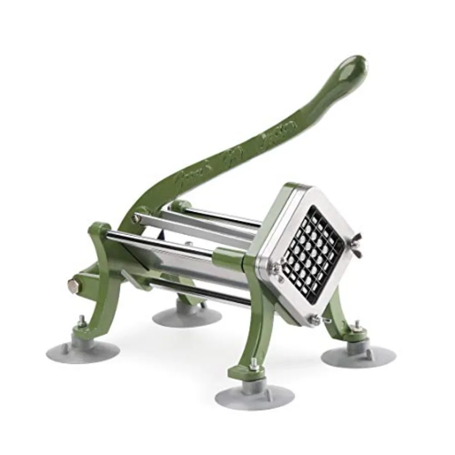 

Commercial restaurant french fry cutter for food service stainless steel silver 1/2-inch cut with suction feet