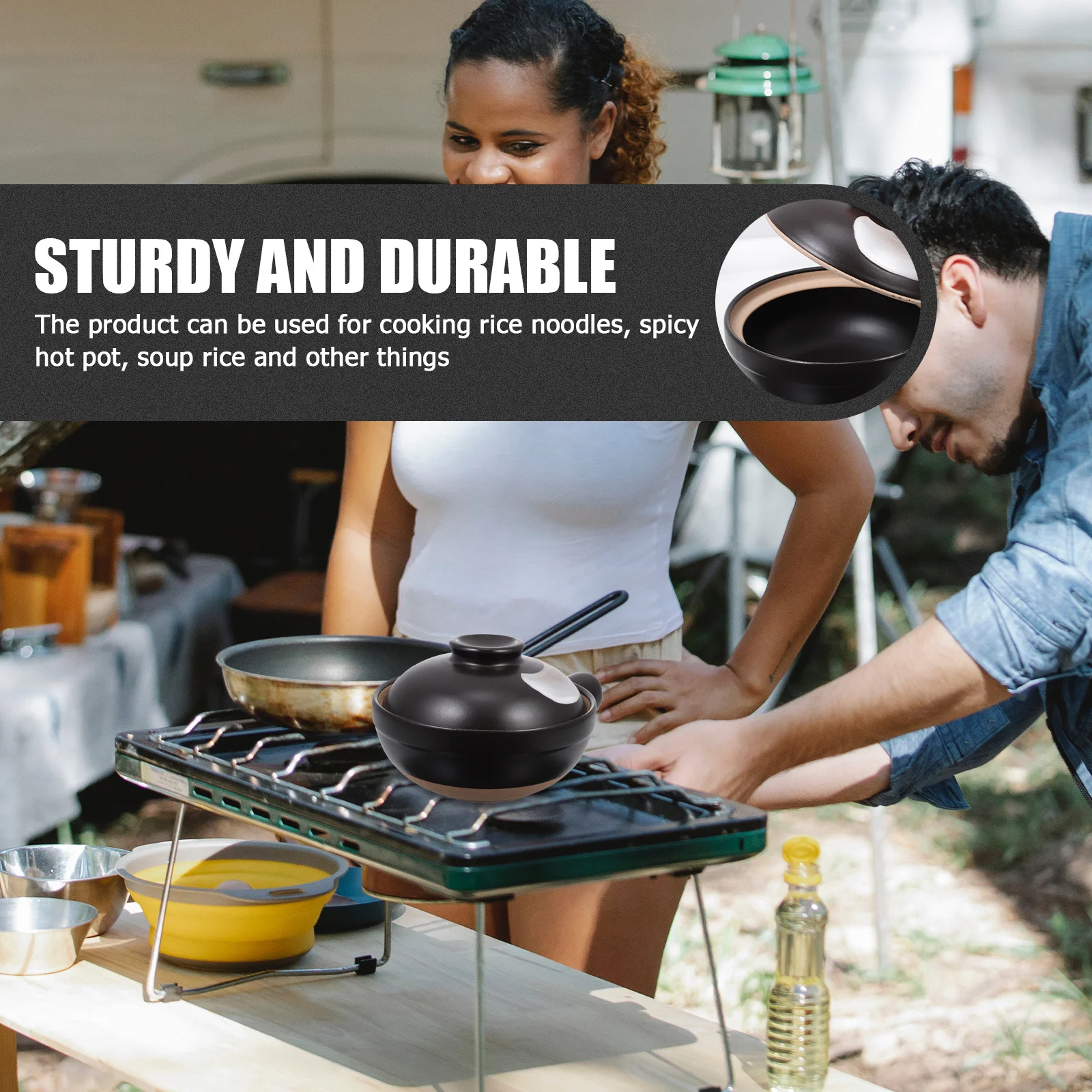 

Clay Pot for Cooking Bakers Casseroles Ceramic Baking Pan Japanese with Lid Chinese Dish