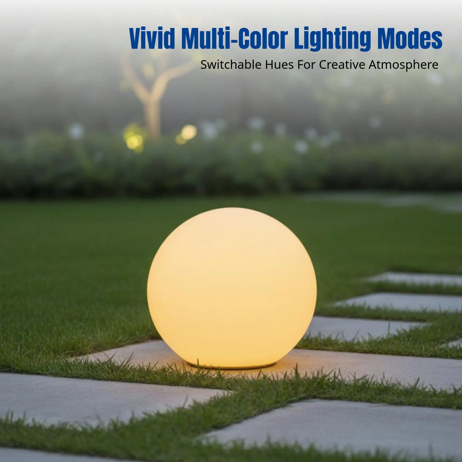 Waterproof LED Globe Lawn Light, Colorful Outdoor Decorative Sphere, Remote Control, Multi-Scene, PE Material