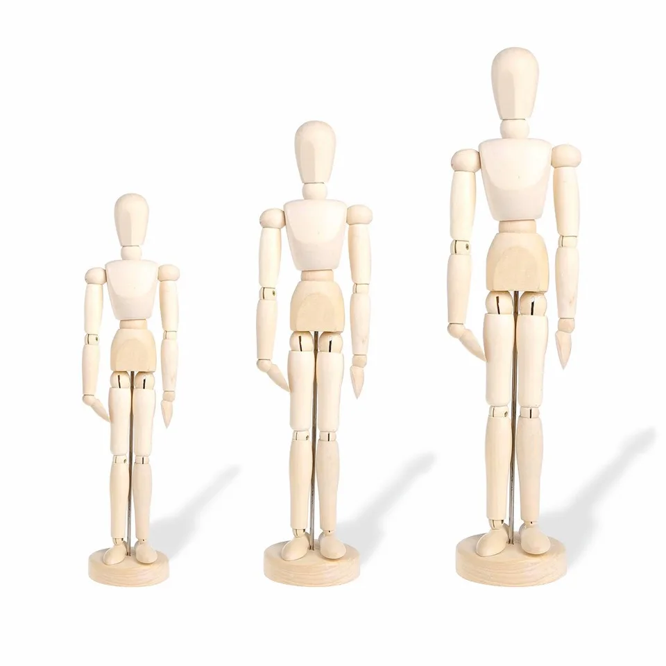 Comic Sketch Art Puppet Man Flexible Movable Humanoid Wooden Man Painting Model Draw Action Toy Body Desktop Ornaments Gifts