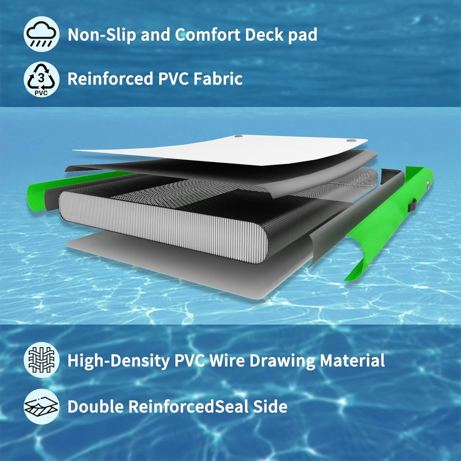 Gommone Luya con piattaforma a cuscino d'aria per barca da pesca portatile