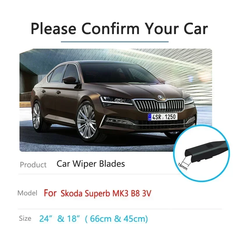 For Skoda Superb 3 B8 3V 2016 2017 2018 2019 2020 2021 2022 MK3 Windscreen Windshield Cutter Accessories Car Front Wiper Blades