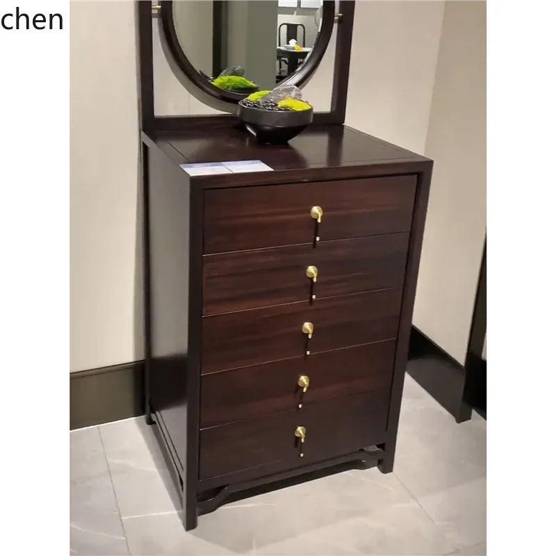 b11-7.2 Ebony Five-Drawer Cabinet Modern Zen Screen Five-Drawer Cabinet Home Living Room Storage Organizer Cabinet