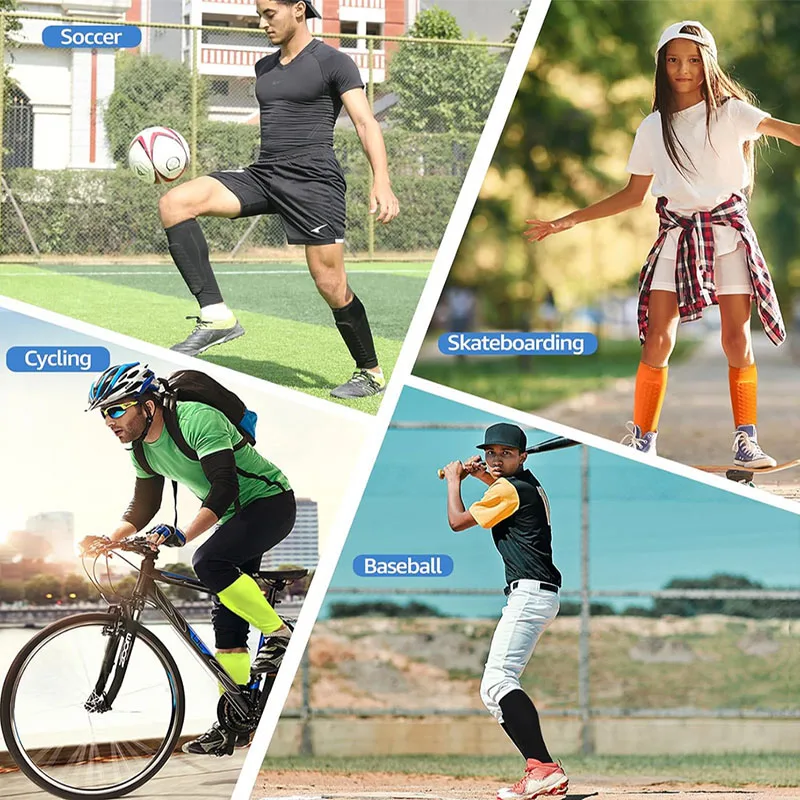 العسل كرة القدم واقي البشرة كرة القدم الدروع الجوارب الأكمام مع رغوة العجل ضغط كم منصات يغطي الرجل Shinguard واقية