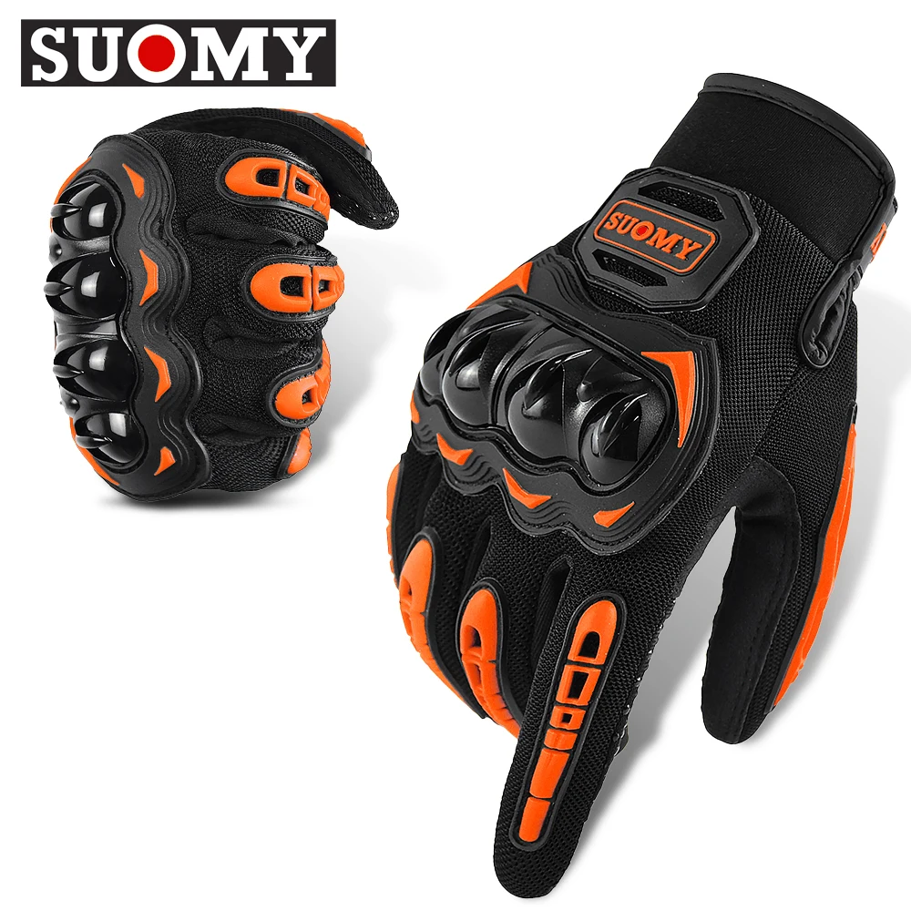 

Orange Summer Motorcycle Gloves Men Women Full Finger Touch Screen Motocross Racing Gloves Motorbike Bicycle Cycling Glove M-XXL