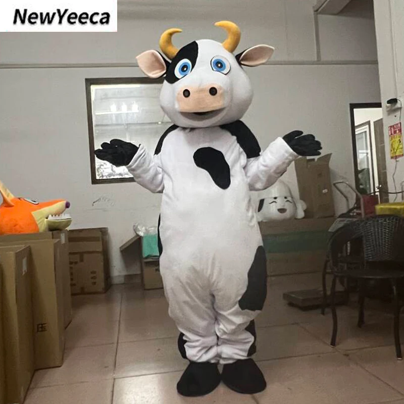 Neue süße Milchkuh Maskottchen Kostüm Erwachsene Cosplay Milch Kühe Cartoon Charakter Outfit Anzug Werbung Tier Karneval Kostüme