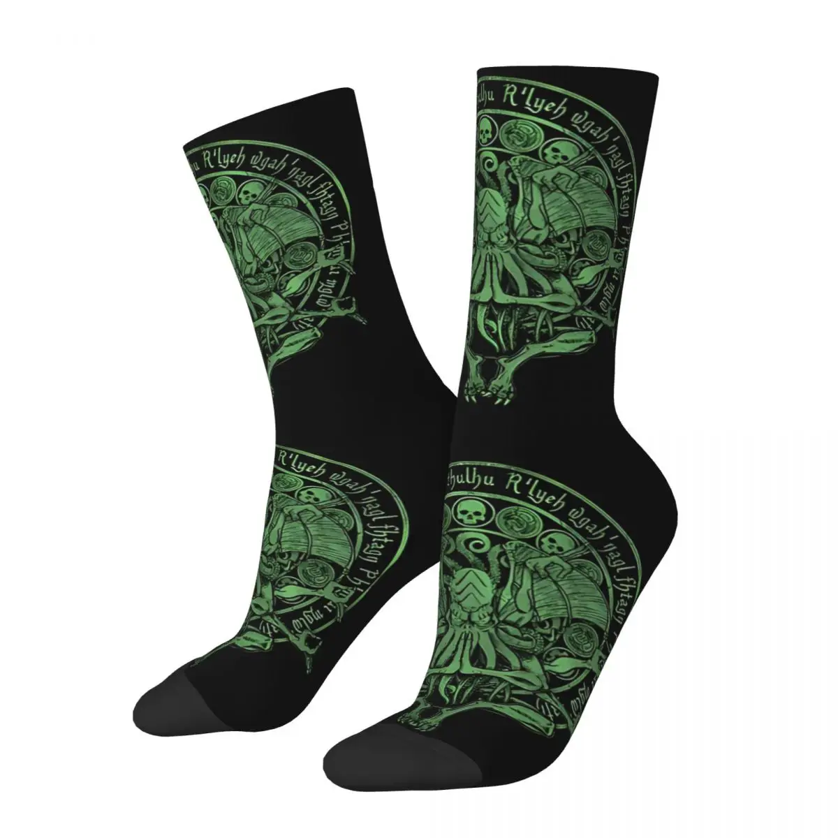 Vintage The Idol Sick Green Variant Cthulhu Men's Socks Unisex Hip Hop Pattern Printed Happy Crew Sock Gift