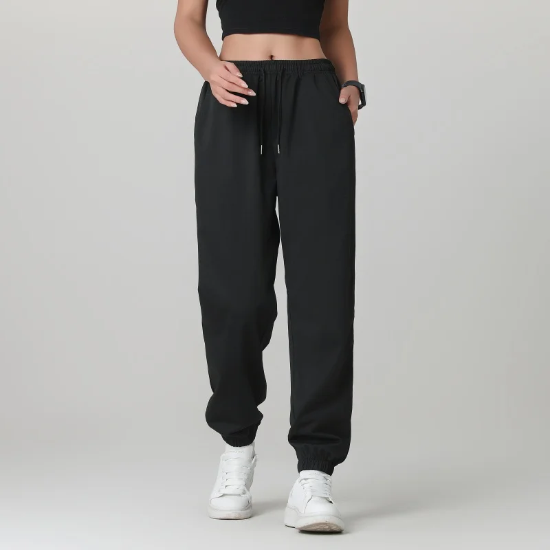 

Женские легкие дышащие спортивные брюки, приятные для кожи, мягкие, удобные, модные, для прохладного лета, простого кроя, однотонные, стильные