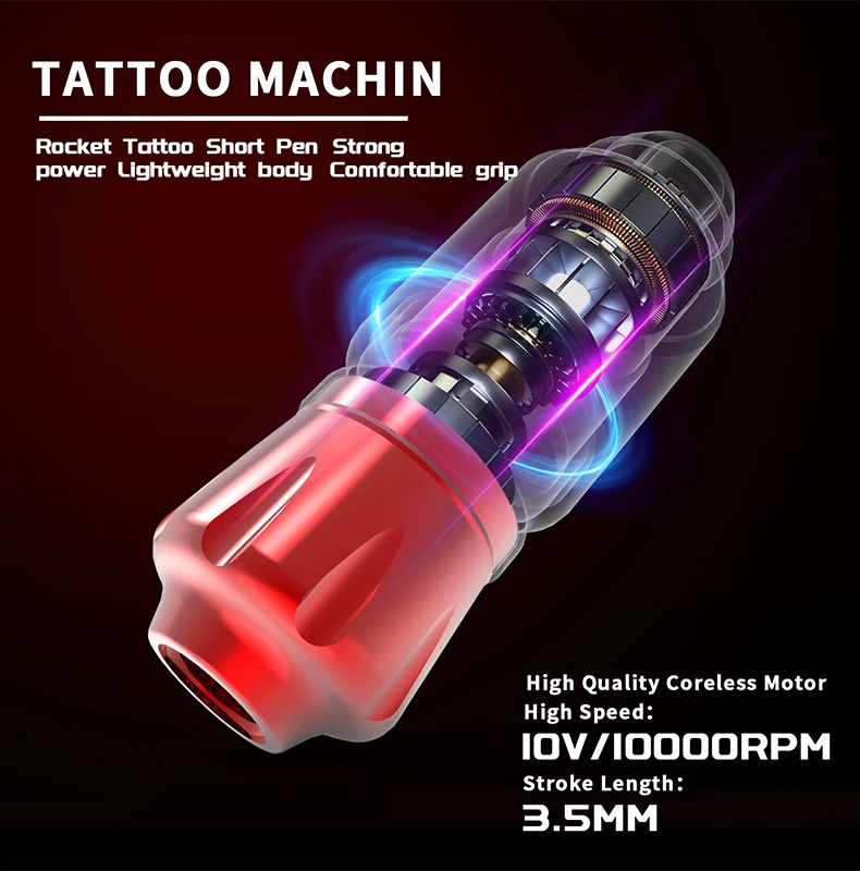 Wireless Tattoo Kit Rotary Tattoo Maschine Set mit 10PCS Tattoo Patrone Nadeln Permanent Make-Up Werkzeuge für Tattoo Künstler