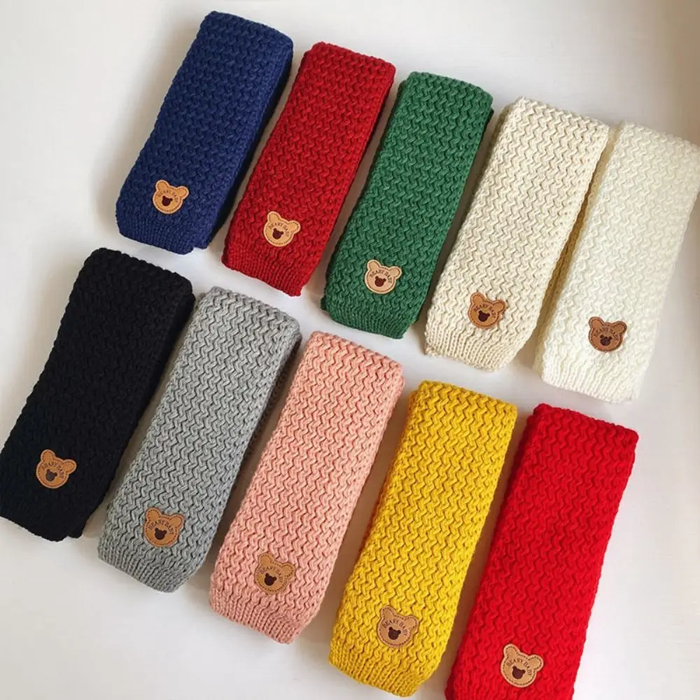 New Autumn Winter Scarf Solid Color Knitted Keep Warm Scarf Cute Neck Cover Kid