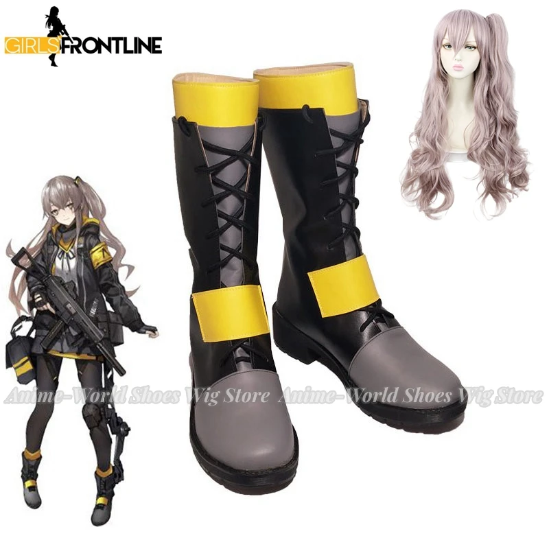 

Game Girls Frontline Ump45 Cosplay Shoes Halloween Carnival Boots Cosplay Wig Wig Prop Custom Made